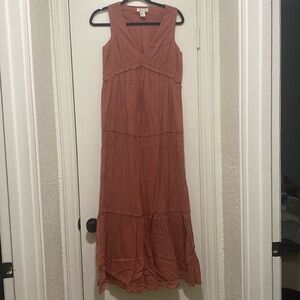 Rachel Zoe Maxi Rose/Mauve Colored V-Neck Dress